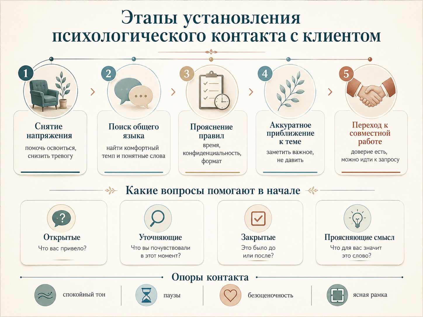 этапы установления психологического контакта