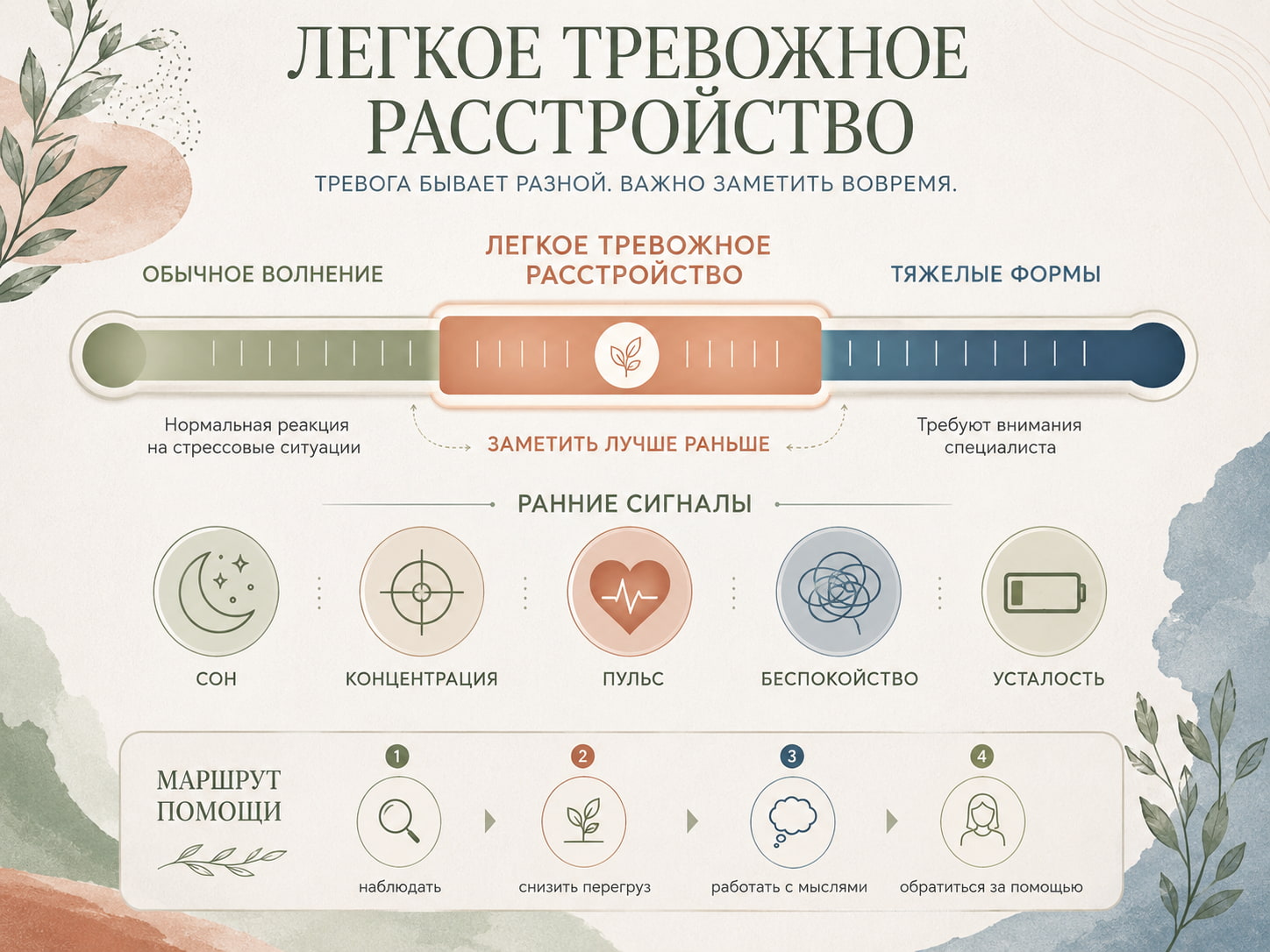 легкое тревожное расстройство: схема