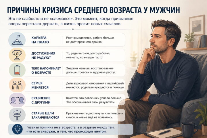Причины кризиса среднего возраста у мужчин: почему всё привычное вдруг теряет смысл